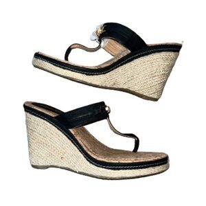 Bamboo54 black wedge espadrille NWOT size 9